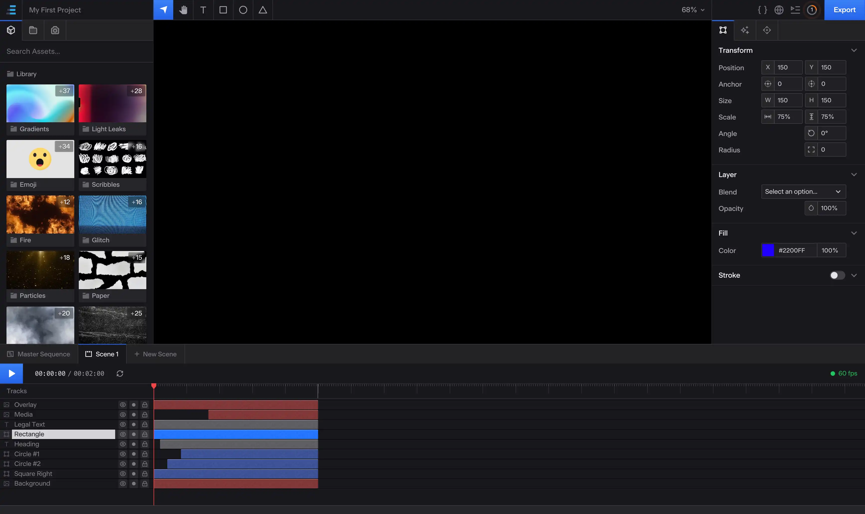 Edit Square video editor interface